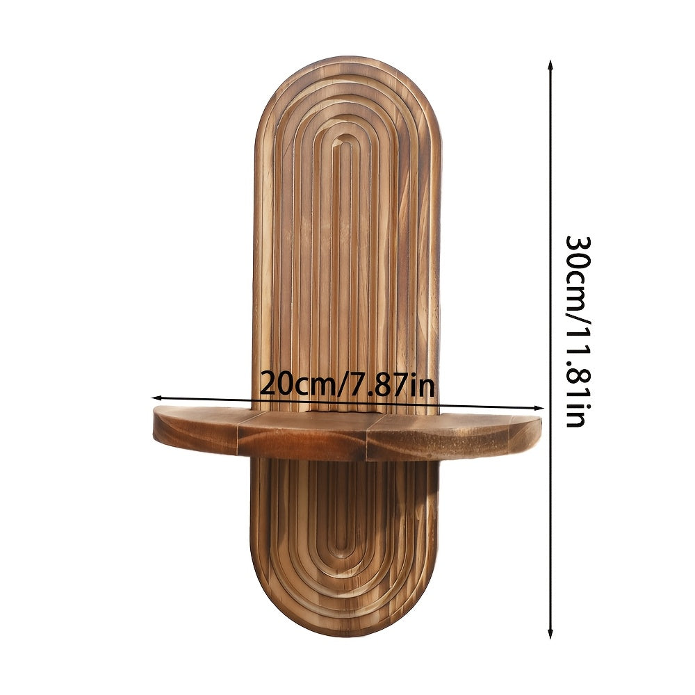 Wood Wall Shelves – Set of 2 Hanging Display Shelves product detail photo for living room