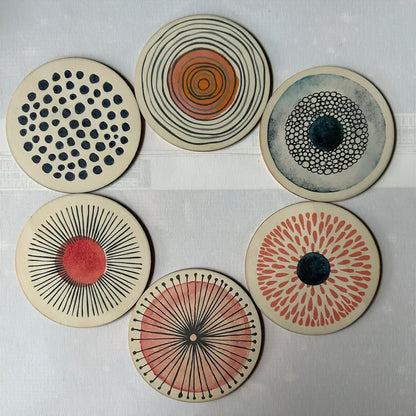 6-Piece Coaster Set - Coffee Table Drink Coasters room setting lifestyle photo for kitchen