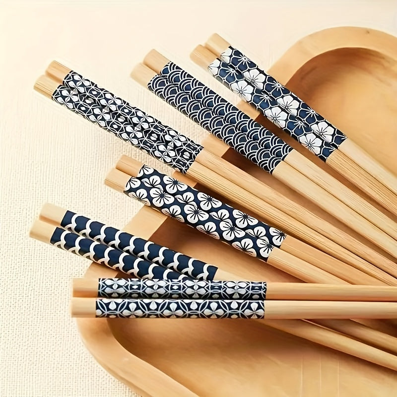 Bamboo Chopstick Set – Natural Dining Essentials (Set of 5 Pairs) product detail photo for kitchen
