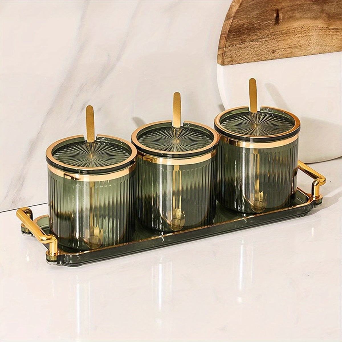 Kitchen Storage Jar Set – Multi-Compartment Condiment Containers specification and dimensions reference for kitchen