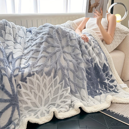 Plush Fleece Throw Blanket "Nerea" product detail photo in bedroom
