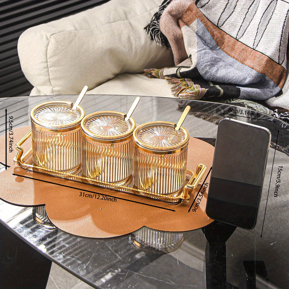 Kitchen Storage Jar Set – Multi-Compartment Condiment Containers product detail photo for kitchen