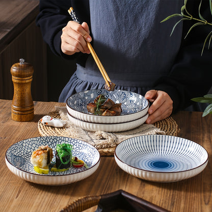 6-Piece Floral Ceramic Plate Set product detail photo in kitchen