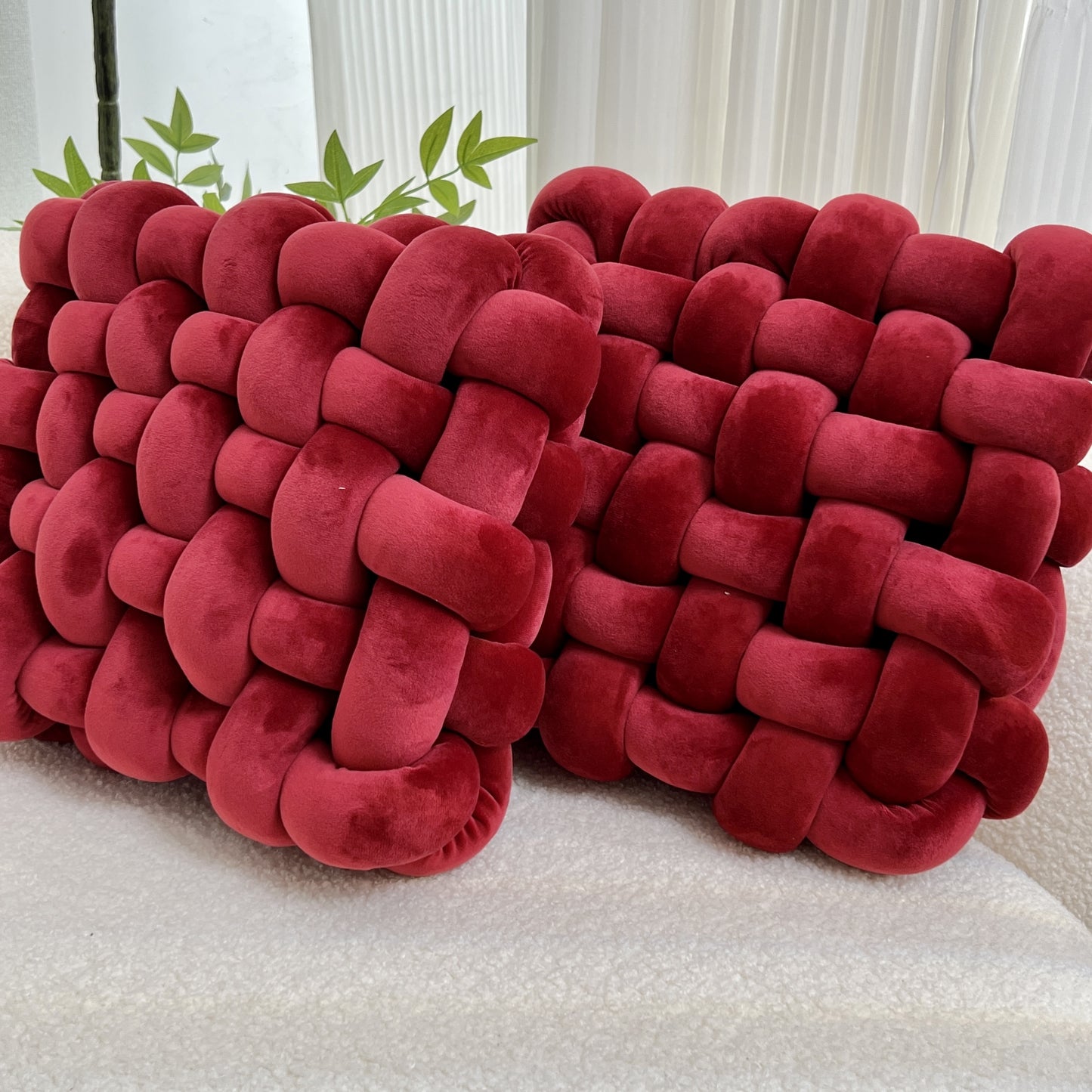 Knotted Cushion Set – Sculptural Accent (Set of 2) product detail photo for bedroom