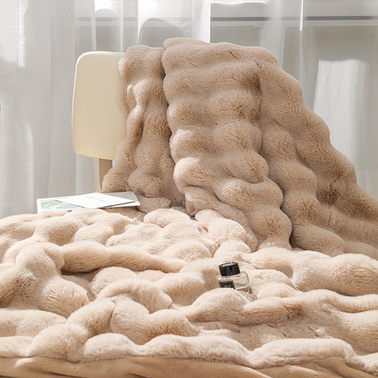 Flannel Throw Blanket – Textured Sofa and Bed Layer lifestyle product photo for bedroom