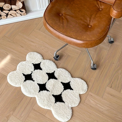 Black and White Star Bathroom Mat - Sink and Shower Floor Mat product detail photo for bathroom