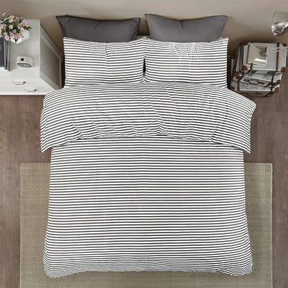 Striped Duvet Cover Set - Washed Bedroom Bedding Set product detail photo for bedroom