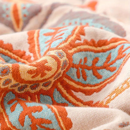 Floral Tassel Throw Blanket – Woven Sofa and Bed Layer product detail photo for bedroom