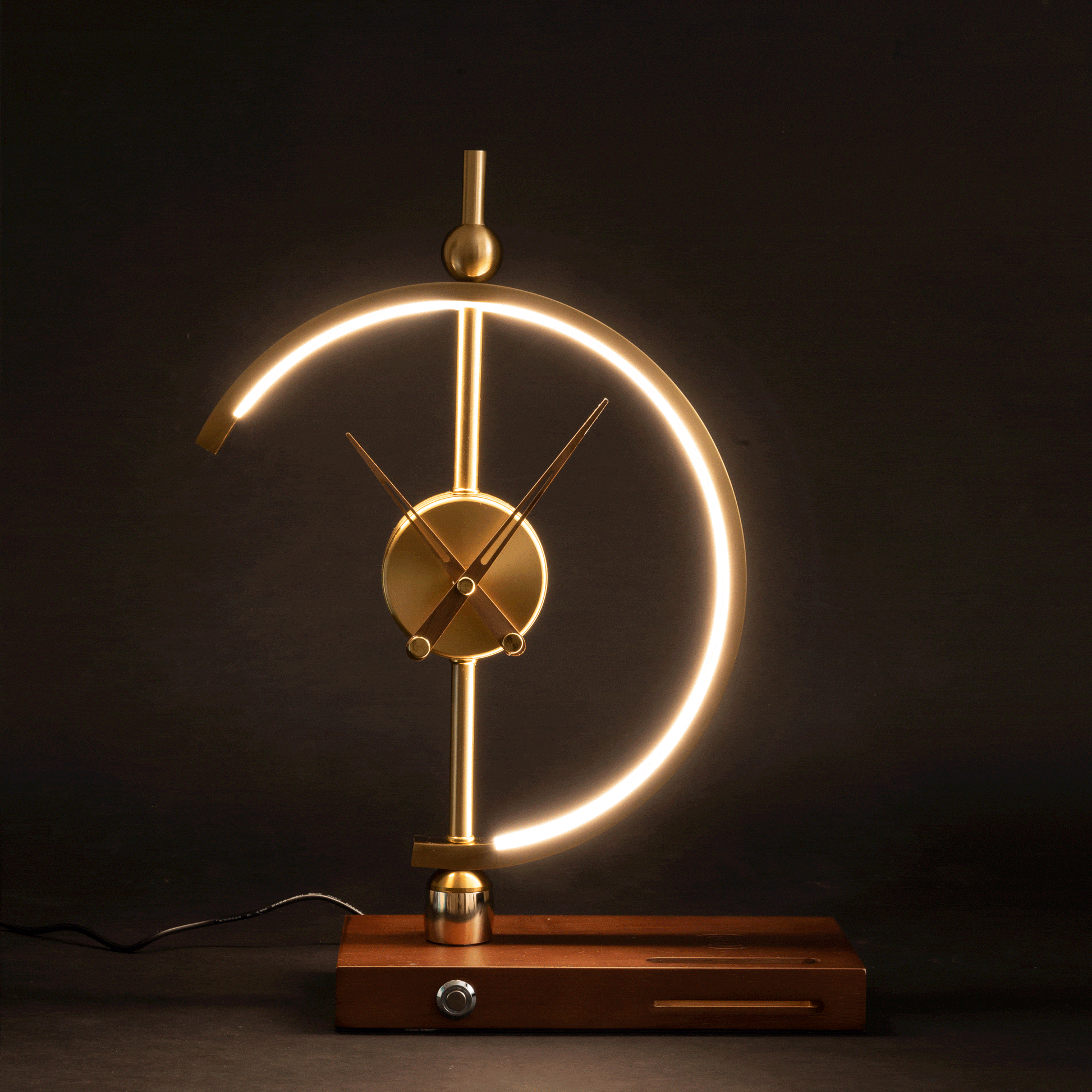 Desk Lamp with Clock and Wireless Charger - Bedside and Desk Light product detail photo for bedroom