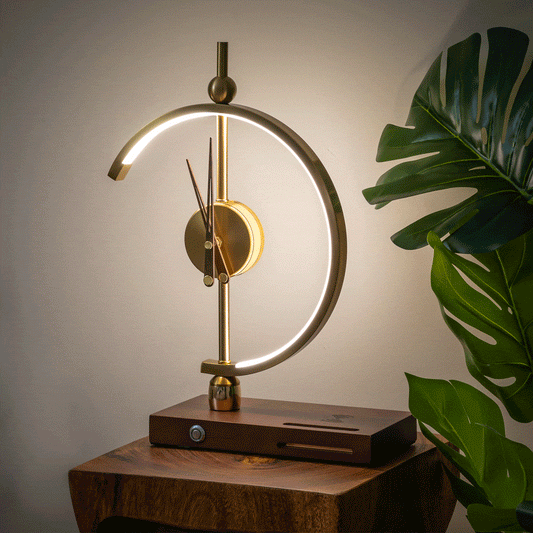 Desk Lamp with Clock and Wireless Charger Multi Function Table Light